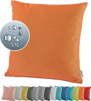 heimtexland ® OUTDOOR Lounge Dekokissen LOTUS EFFEKT 45x45 Garten Kissen Outdoorkissen Typ551 Orange