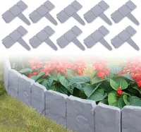 Plastové obruby trávníku v kamenné optice 20m Obruba záhonu Sekání okrajů záhonu Plastové obruby pro zahradní palisády 25 cm x 23 cm (D x V) - 80 kusů/20 m Šedá CEEDIR