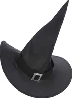 Kapelusz czarownicy - czarno-złoty dodatek do kostiumu na Halloween