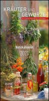 Kräuter & Gewürze Notizkalender 2023 - Wandkalender - mit Extraspalte für Geburtstage - Format 22 x 49 cm
