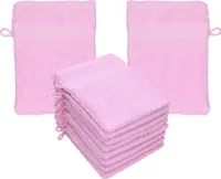 Betz 10 Stück Waschhandschuhe 16x21 cm PALERMO 100% Baumwolle  Farbe: rosé