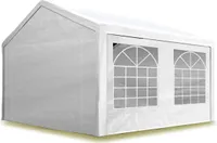 TOOLPORT Partyzelt Pavillon 3x5 m in weiß PE Plane 350 N Wasserdicht UV Schutz Festzelt Gartenzelt