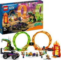 LEGO 60339 City Stuntz Stuntshow-Doppellooping Set, inkl. Rampe, Monstertruck, 2x Motorrad, Spielzeug für Kinder ab 7 Jahre, Geschenkidee Weihnachten
