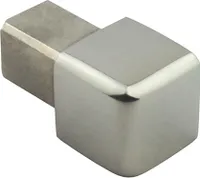 Quadrat Edelstahlschiene Profil Fliesenschiene Edelstahl V2A L250cm 10mm Ausseneck glänzend