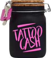 Spardose Geld Geschenk Ideen Tattoo Cash Schwarz Pink Größe L 1 Liter