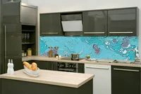 Küchenrückwand Folie Selbstklebend ABBLÄTTERNDE FARBE 260 x 60 cm - Klebefolie - Dekofolie