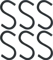 Orion Küchenhaken Metallhaken an die Hängeleiste für Küchenutensilien 6er-Set 7,5 cm