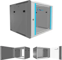 Extralink 9U 600x600 AZH Šedá Rack skříň montovaná na zeď, dvoudílná