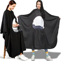 Kadernícky plášť Kadernícky plášť Cutting House Cape for Ladies Men Children Hairdressing Salon Black Retoo