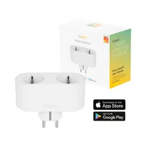 Hombli Smart Plug - 2 Kontakte - WiFi - Timer-Funktion - Kompatibel mit Amazon Alexa und Google Home - Steuerung über Hombli App - 1 Stück - Weiß