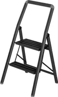 Alu-Klapptrittleiter Compact 2-stufig Schwarz