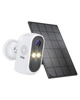 ZOSI 3MP 2K Drahtlos Akku Überwachungskamera mit Solar Panel, Außen WLAN Kamera Wiederaufladbar, 2 Wege Audio, Menschenerkennung, Licht und Ton Alarm