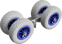 4-krotny Uruchomienie wózka rolki przyczepa do łodzi oponypoliuretan SUPROD RKSPUR-4-PU, Ø 200 mm, szary/niebieski