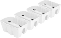 4x Blumenkasten 40cm Hängetopf Blumentopf Balkontopf Geländertopf DCRO Weiß