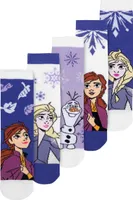 Disney Die Eiskönigin Socken für Mädchen - Frozen Sneaker Kindersocken Söckchen Lila/Weiß (5er Pack), Größe:31-34