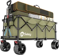Sekey XXXL Bollerwagen Faltbar 300L 200KG Transportwagen Groß Handwagen, Olivgrün