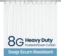 LiBa Duschvorhang, PEVA 8G Wasserdichter Dusch-/Badewannenvorhang, Schimmelresistent, einfach