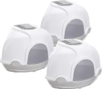 3er Sparpack Katzentoilette Katzenklo Ecktoilette mit Haube
