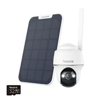 Reolink Go PT Plus+Solarpanel, 2K+ 5MP 4G LTE Batterie Überwachungskamera , Pan&Tilt, Non-Stop Solarstrom, Kein-WiFi, mit SIM-Kartenslot+32GB SD Karte