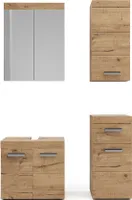 Vicco Badmöbel-Set Luna, 4 Teile, mit Hängeschrank, Eiche