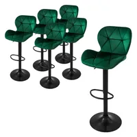 ML-Design 6er Set Barhocker Tresenhocker 360° drehbar, Gepolsterter Barstuhl mit Rückenlehne und Fußstütze, 59-79 cm