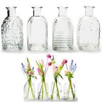 12 x kleine Vasen aus Glas Vintage H 13,5 cm - Glasvasen Väschen Tischdeko Blumenvase