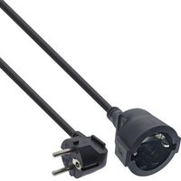 InLine Strom-Verlängerung Schutzkontakt Stecker gewinkelt / Buchse, schwarz, 1m