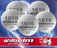 5 x Wilhelm CR1616 Bulk Lithium Knopfzelle 3V 55mAh