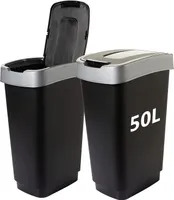 2 Stk Abfalleimer 50L Twist Swingeimer Mülleimer Müllbehälter Abfallsammler Bin