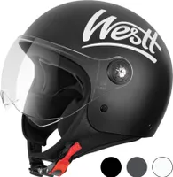 Westt Classic Jethelm mit Visier Motorradhelm