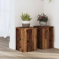 vidaXL Pflanzenständer 2 Stk. Altholz-Optik 20x20x30 cm Holzwerkstoff