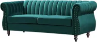 Chesterfield-Sofa - 3-Sitzer - Samt - Smaragdgrün - TRUMBO