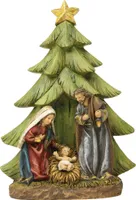Krippenfigur Hlg. Familie unter Tannen, Krippenblock 16 cm