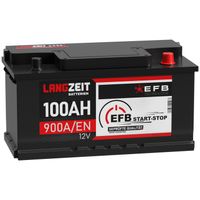 LANGZEIT Autobatterie EFB 12V 100Ah 900AEN Start-Stop Starterbatterie 90Ah 95Ah