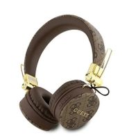 Guess PU 4G Metal Logo Bluetooth Stereo Headphone Braun Schutzhülle