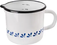 Orion Becher mit Maßeinteilung Tasse emailliert RETRO 12 cm 1,2l