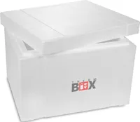THERM-BOX Styroporbox 53W Innen: 47x38x29cm Wand: 5cm Volumen: 53,24L Isolierbox Kühlbox Warmhaltebox Wiederverwendbar