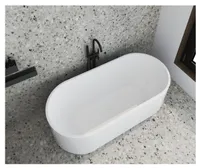 Some | Badewanne - Freistehende Badewanne - Solano - 160x74,5x60 cm - Hochglanz Weiß - Modernes Design - mit Syphon und Überlauf