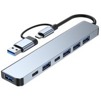 7 in 1 Typ-C Dockingstation USB Hub Splitter Adapter mit USB-C USB3.0 5Gbps Multiport Hub für PC Laptop 3.0 2.0 Port