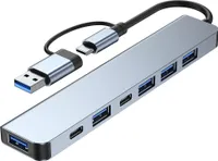 7 in 1 Typ-C Dockingstation USB Hub Splitter Adapter mit USB-C USB3.0 5Gbps Multiport Hub für PC Laptop 3.0 2.0 Port