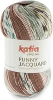 Katia Funny Jacquard Farbe 302, bunte Wolle selbstmusternd, zum Stricken, 200g Wolle musterbildend