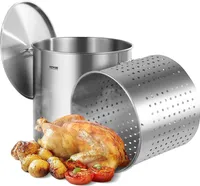 VEVOR Suppentopf Edelstahl, 94,6 L Kochtöpfe Großraumtopf, Kochgeschirr-Saucentopf Suppentopf in Handelsqualität, Schleifbehandlung, zum Dämpfen Kochen oder Braten
