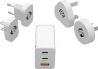 Cubenest Reise GaN Ladegerät 65W PD 3.0. 2xUSB-C+ 1xUSB-A GaN-Adapter 65W Schnellladegerät USB-C-Kabel S3D1
