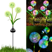 1x solární lampy pro venkovní zahradu, barevná solární světla pro venkovní solární zahradní světla, 2Mode Solar Dandelion Lamp pro trávník Balkon Patio Yard Deco
