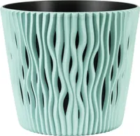 Prosperplast Sandy Runder Blumentopf, 19 cm Durchmesser, Salbei, mit Einsatz