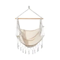 Rebecca Mobili Hängesessel mit gepolsterten Kissen aus Baumwolle, beige