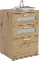 Nachttisch für Boxspringbetten Nachtschrank Nachtkommode MARIKE in Asteiche, mit 3 Schubladen