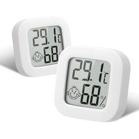 2 Pcs LCD Digital Mini Thermometer Hygrometer Temperatur Luftfeuchtigkeit Messgerät für Home Babyzimmer Büro Temperatur  -50 - 70℃ und Luftfeuchtigkeit 10 % RH - 99 % RH Sensor