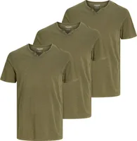 3er Pack JACK & JONES Herren T-Shirts JJESPLIT Neck Tee SS