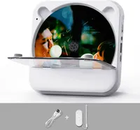 ZELURXX CD Player, Tragbar, multifunktional, Bluetooth 5.1, USB Modus, Musikplayer, geeignet zum Abspielen von Alben, 13,5 x 13,5 x 5,3 cm, Weiß